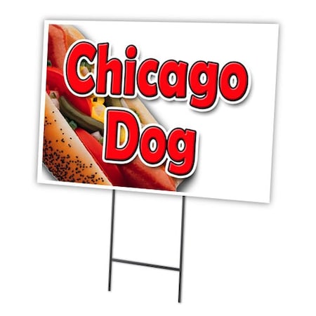 Chicago Dog Yard Sign & Stake Outdoor Plastic Coroplast Window